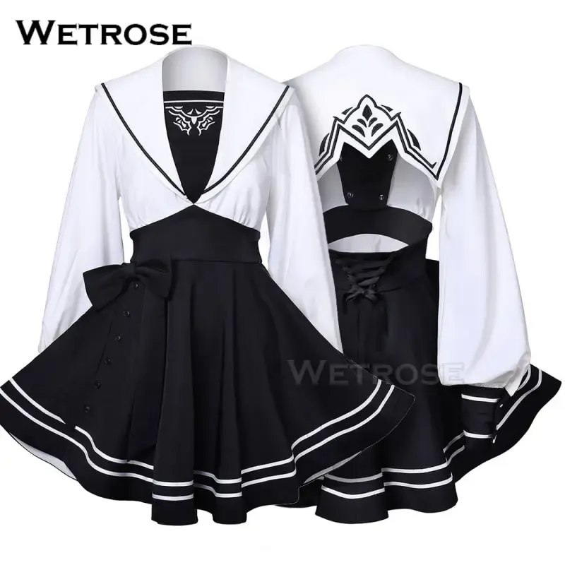 [Wetrose] In Stock Embroidered Sailor Suit Game Outfit Full Set Cosplay Costume 