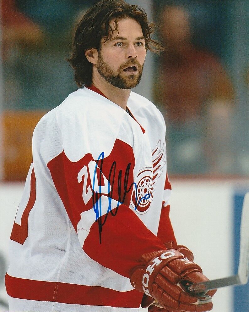 ROBERT LANG SIGNED DETROIT RED WINGS 8x10 Photo Poster painting #2 Autograph