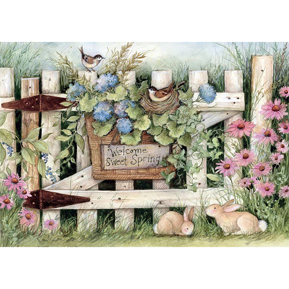 

40*30CM - Round Drill Diamond Painting - Flower Board, 501 Original