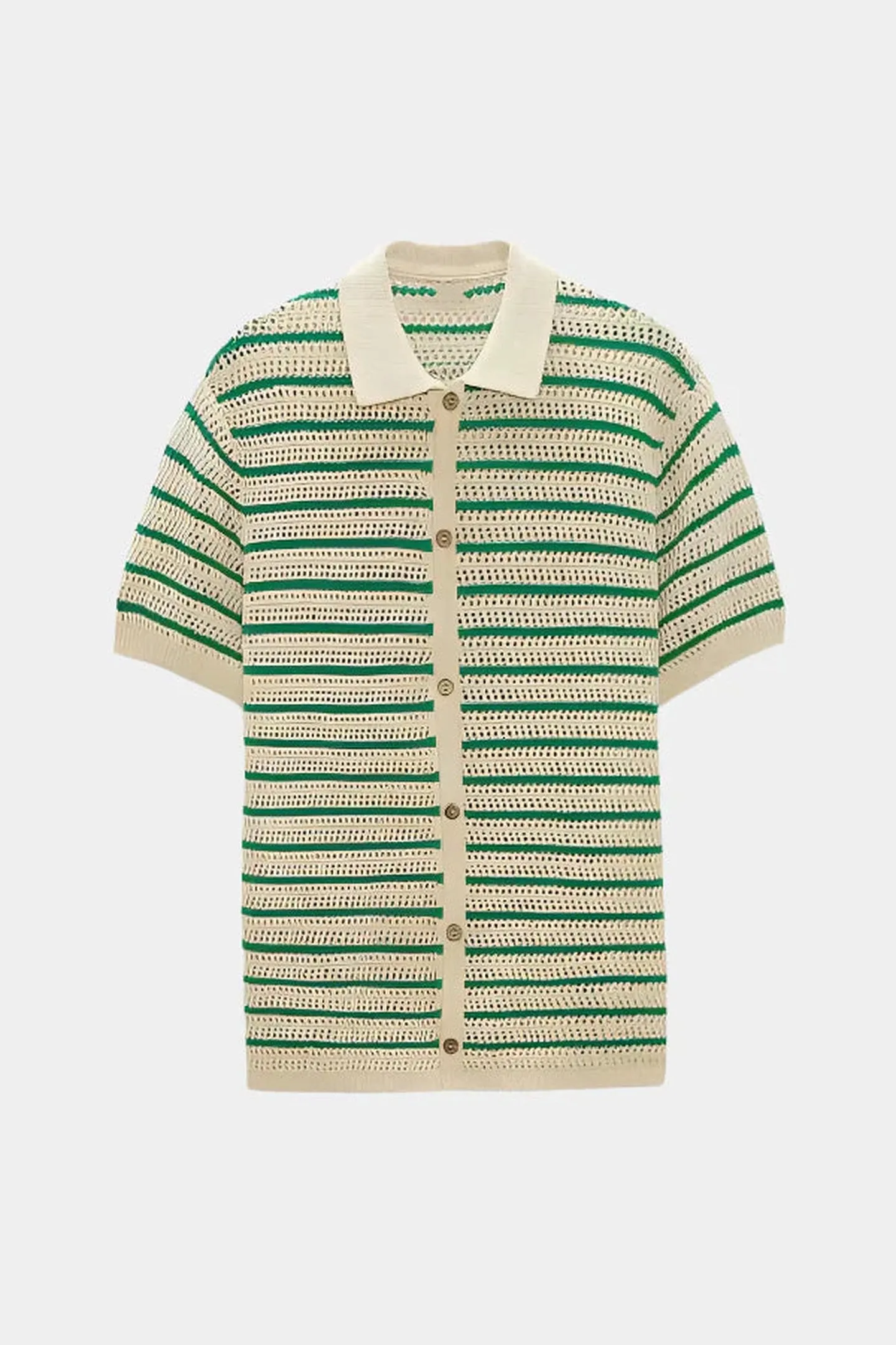 Men's Crochet Knit Shirt &ndash; Breathable Open-Knit Summer Style
