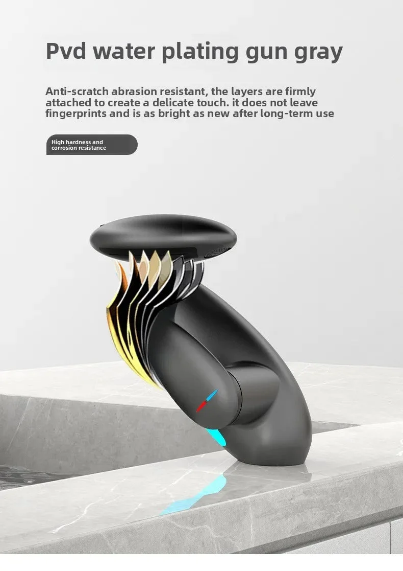 Smart LED Bathroom Faucet – 4 Water Modes, 360° Pull-Out Head