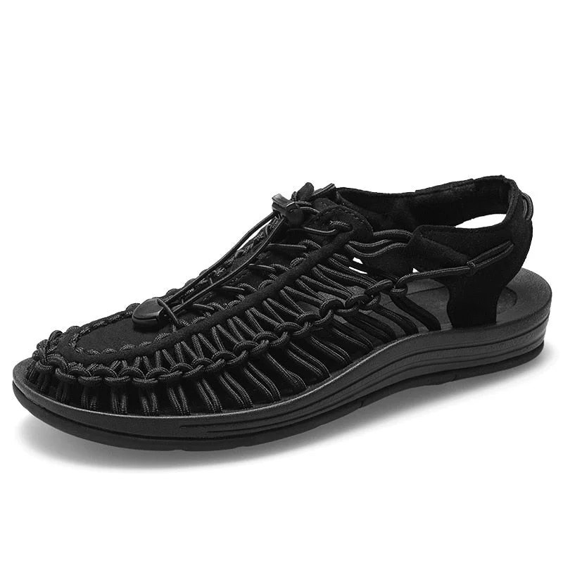Beach shoes men's summer woven sandals men's non-slip deodorant Baotou sandals outdoor leisure men's slippers