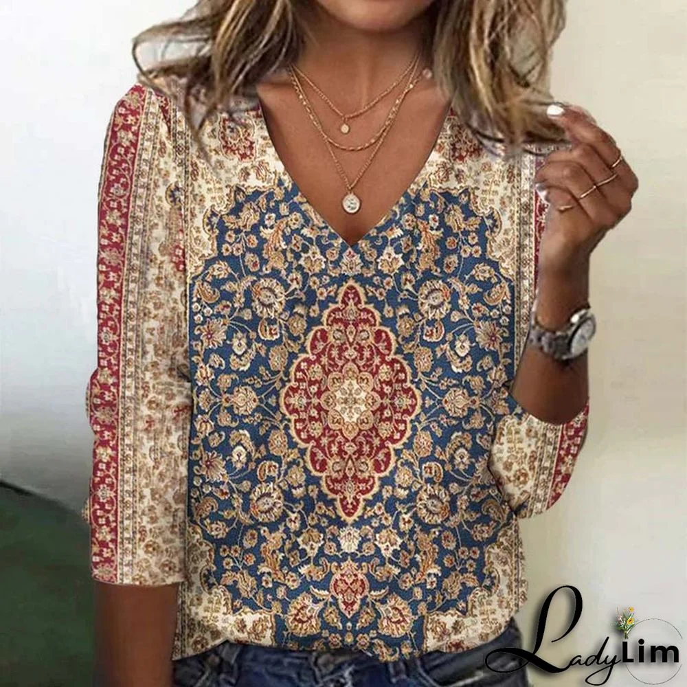 Vintage Ethnic Print T-Shirt