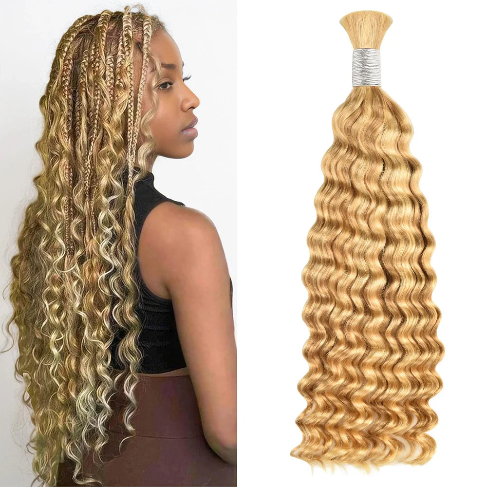 #P27/613 Blonde Ombre Bohemian Human Hair For Braiding BORUIHAIR