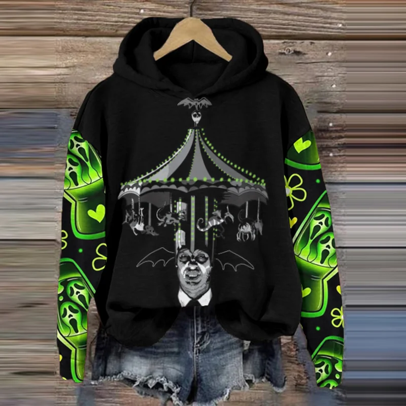 Halloween Horror Movie Striped Pattern Women's Sweatshirt