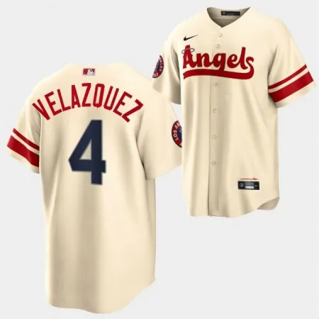 Men's Los Angeles Angels #4 Andrew Velazquez 2022 Cream City Connect Cool Base Stitched Jersey 706K