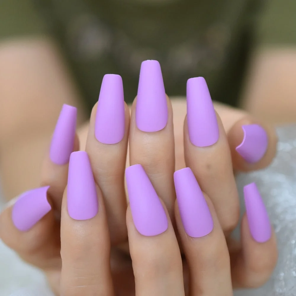 Gorgeous Diamond Blue Fake Nails Long Ballerina Shape Gelnails Thick Reusable Artificial Nail Art Tips 24-Nail Inspo