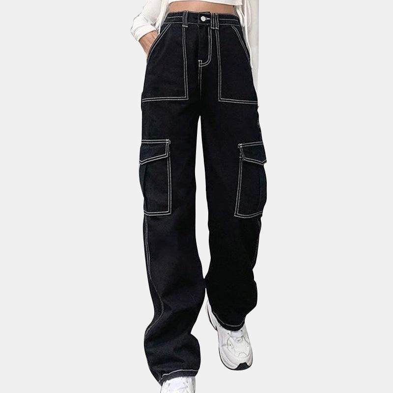 Gothic High Waist Loose Straight Pants