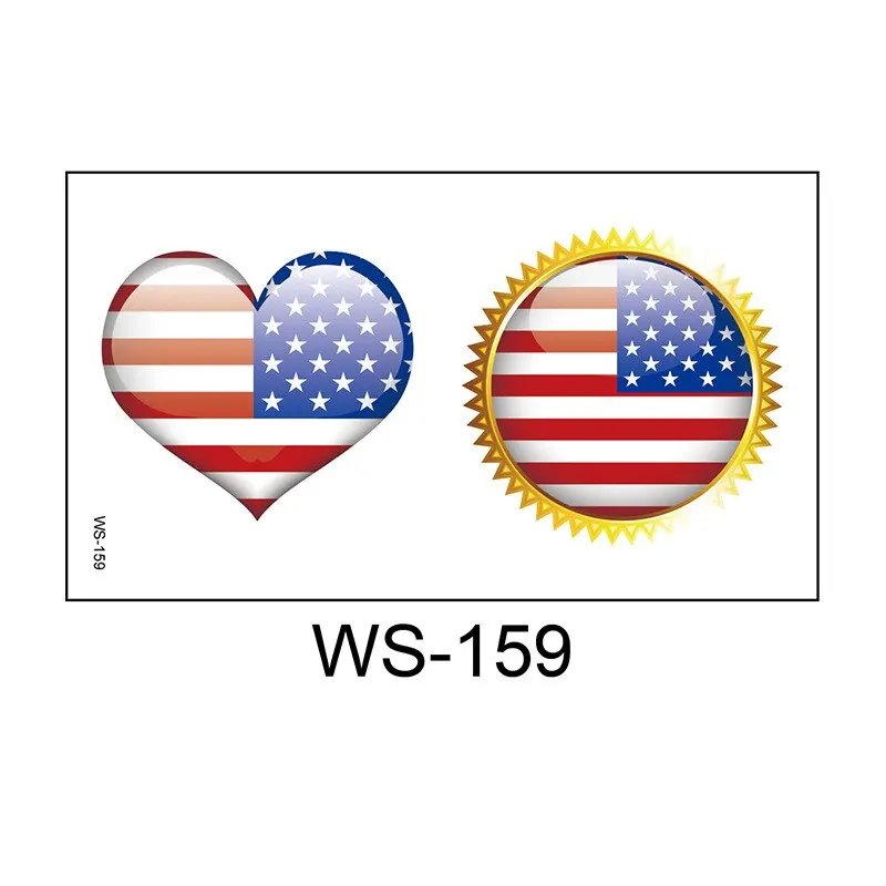 20 Kinds American Flag Tattoos Independence Day Temporary Body Sticker Disposable Waterproof tatouage temporaire