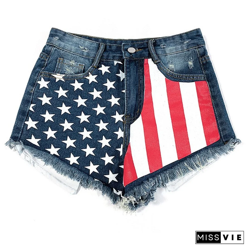 Women's Cool Washed Denim Girls Casual High Waisted Short Mini Jeans Ripped Jeans Shorts Washed Denim Short Plus Size S-3XL