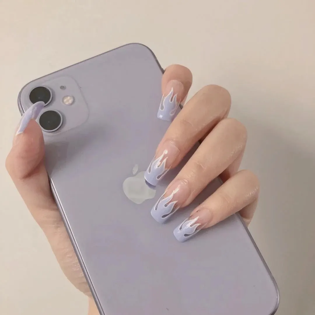 24pcs Pink Butterfly Pattern Fake Nails Full cover Fake Nails Glue DIY Manicure Nail Art Tools-Nail Inspo