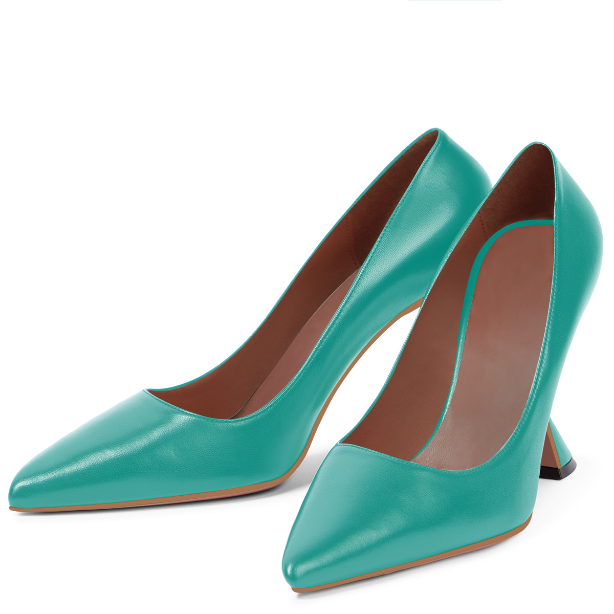 9.5cm/3.74" Women's  Triangle Heel  Pointed Toe Wedding Party Pumps