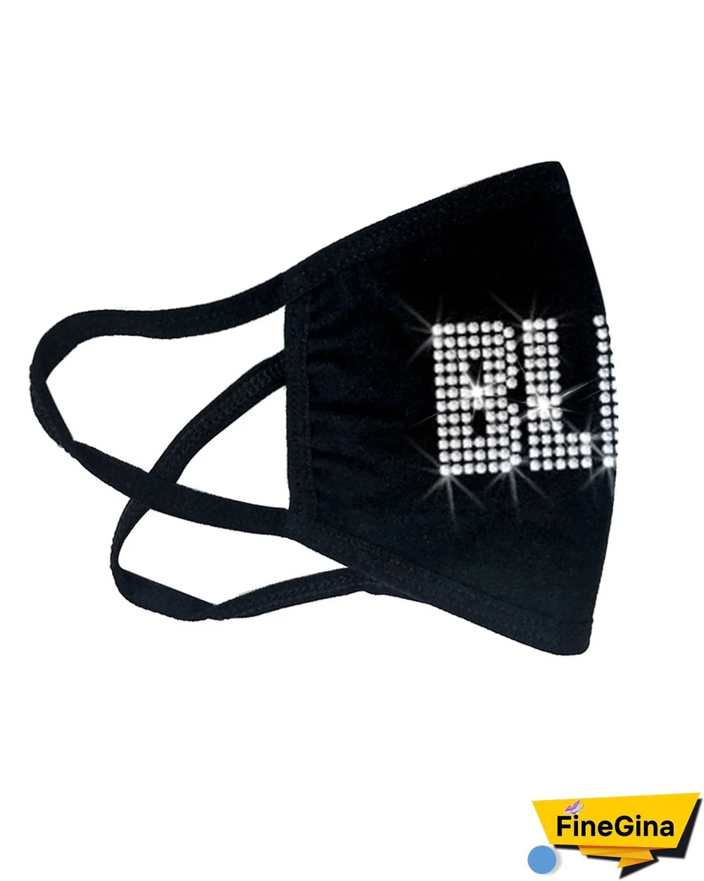 Bling Rhinestone Letter Pattern Face Mask