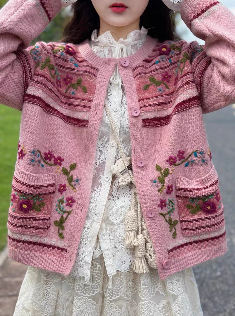 Chicfifth Sweater Women Winter Long Sleeve High Quality Autumn Vintage Top Knitted Cardigan