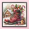 Christmas Boots And Candy House-11CT Stamped Cross Stitch 50*50cm/19.69*19.69in tapestrymarket