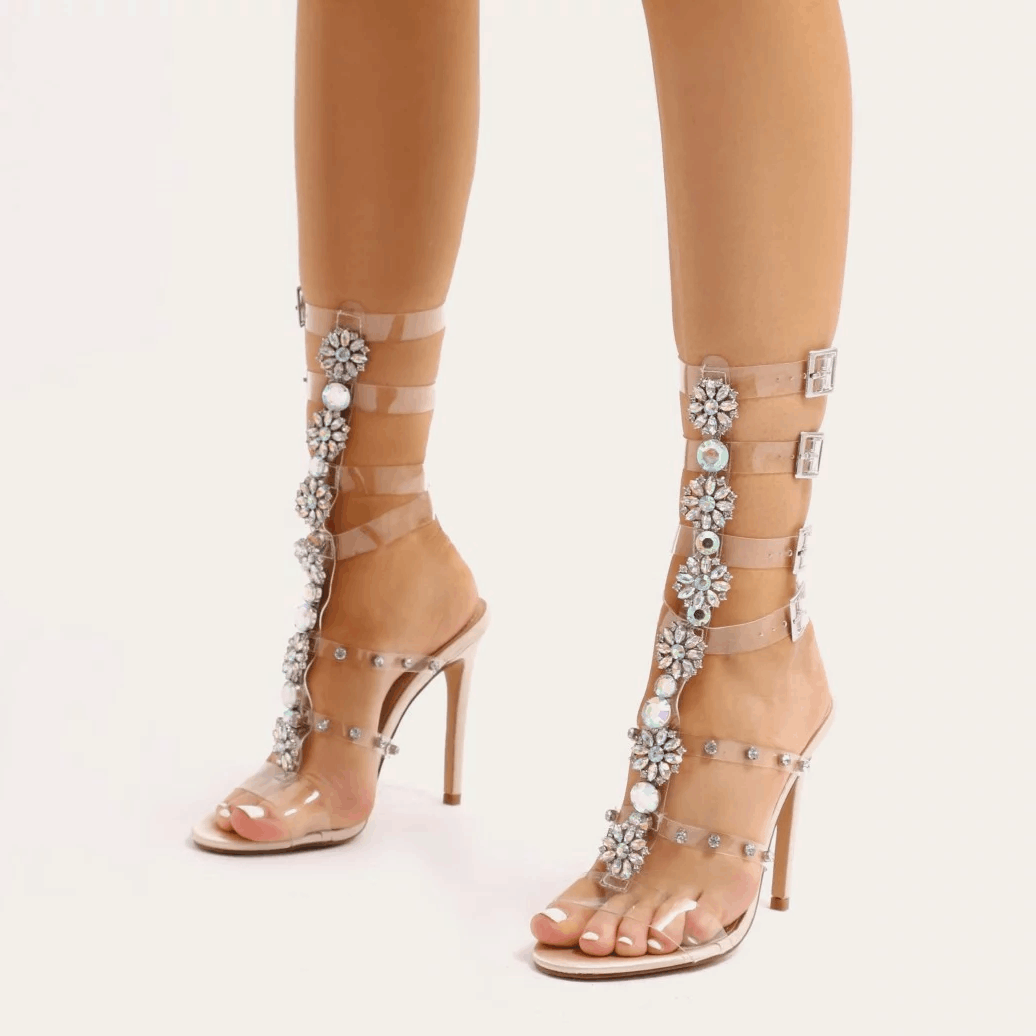 gladiator clear sandals