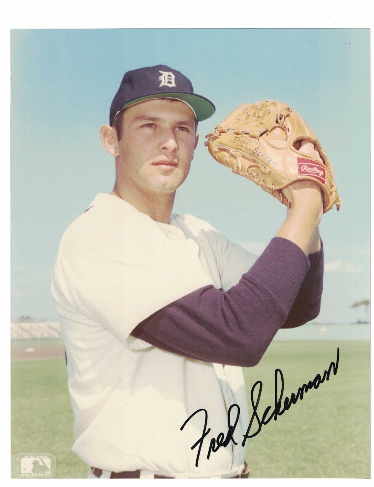 Fred Scherman Detroit Tigers Signed 8 x 10