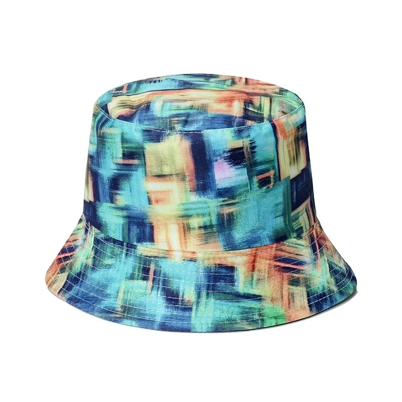 Women’s Hip-hop Bear Printing Flat Eaves Bucket Hat