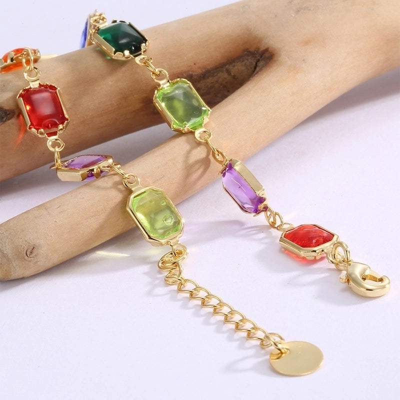 Copper-Plated Gold Color Mix And Match Fashion Square Butterfly Cute Bracelet