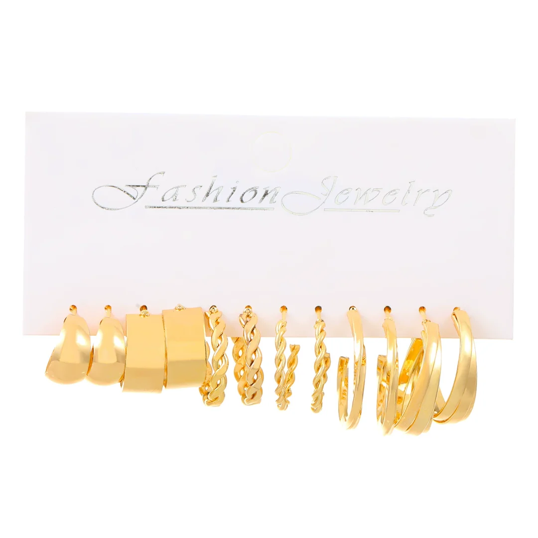 Gold Plated Earrings Set