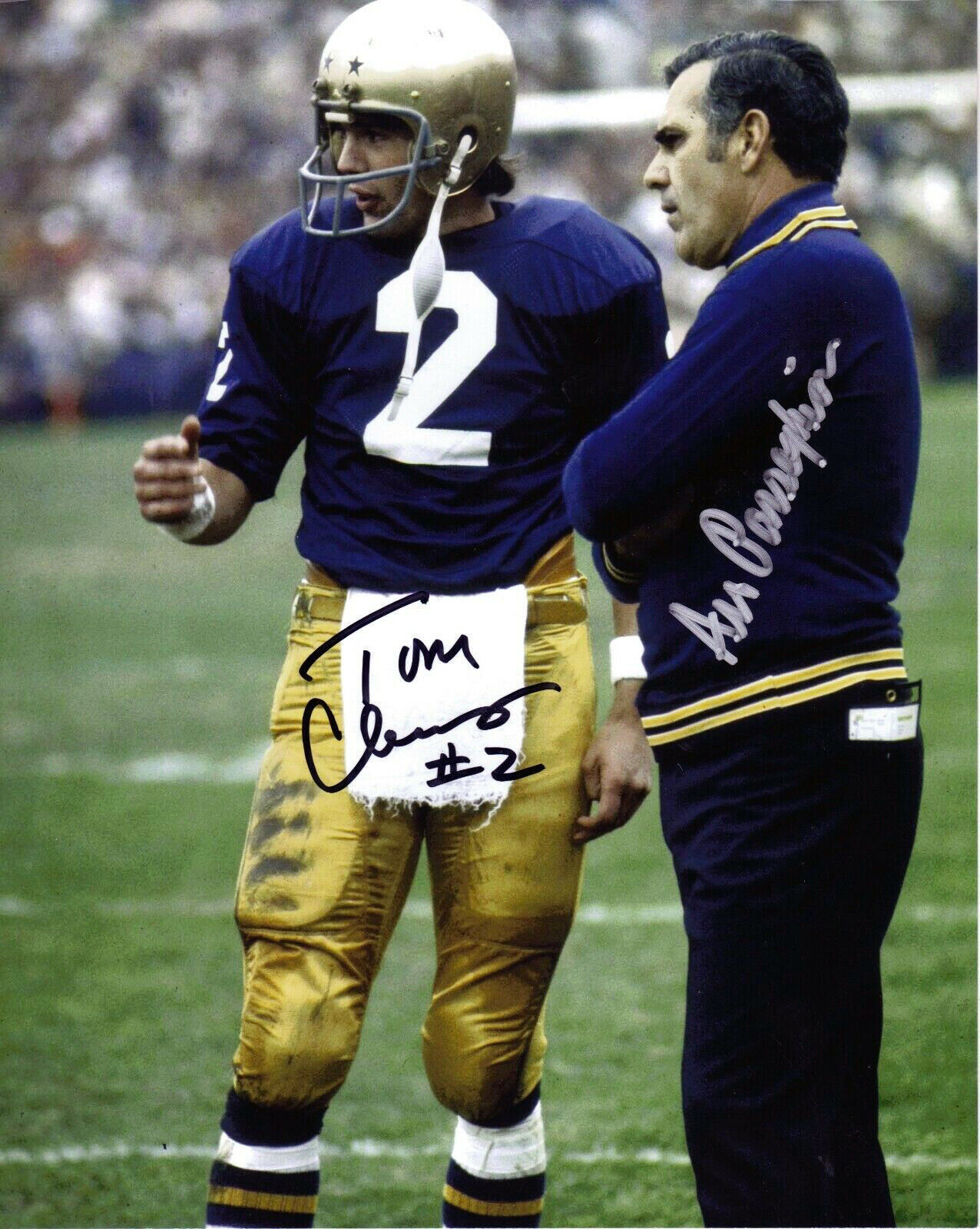 ARA PARSEGHIAN TOM CLEMENTS NOTRE DAME Signed 8x10 Autographed Photo Poster painting Reprint