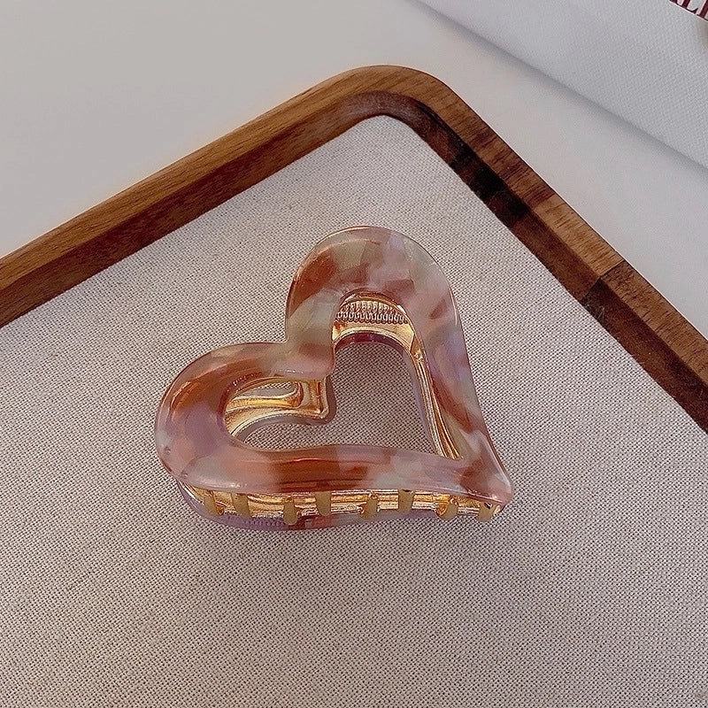 Women’s Minimalist Classic Style Heart Shape Alloy Polishing Hair Clip