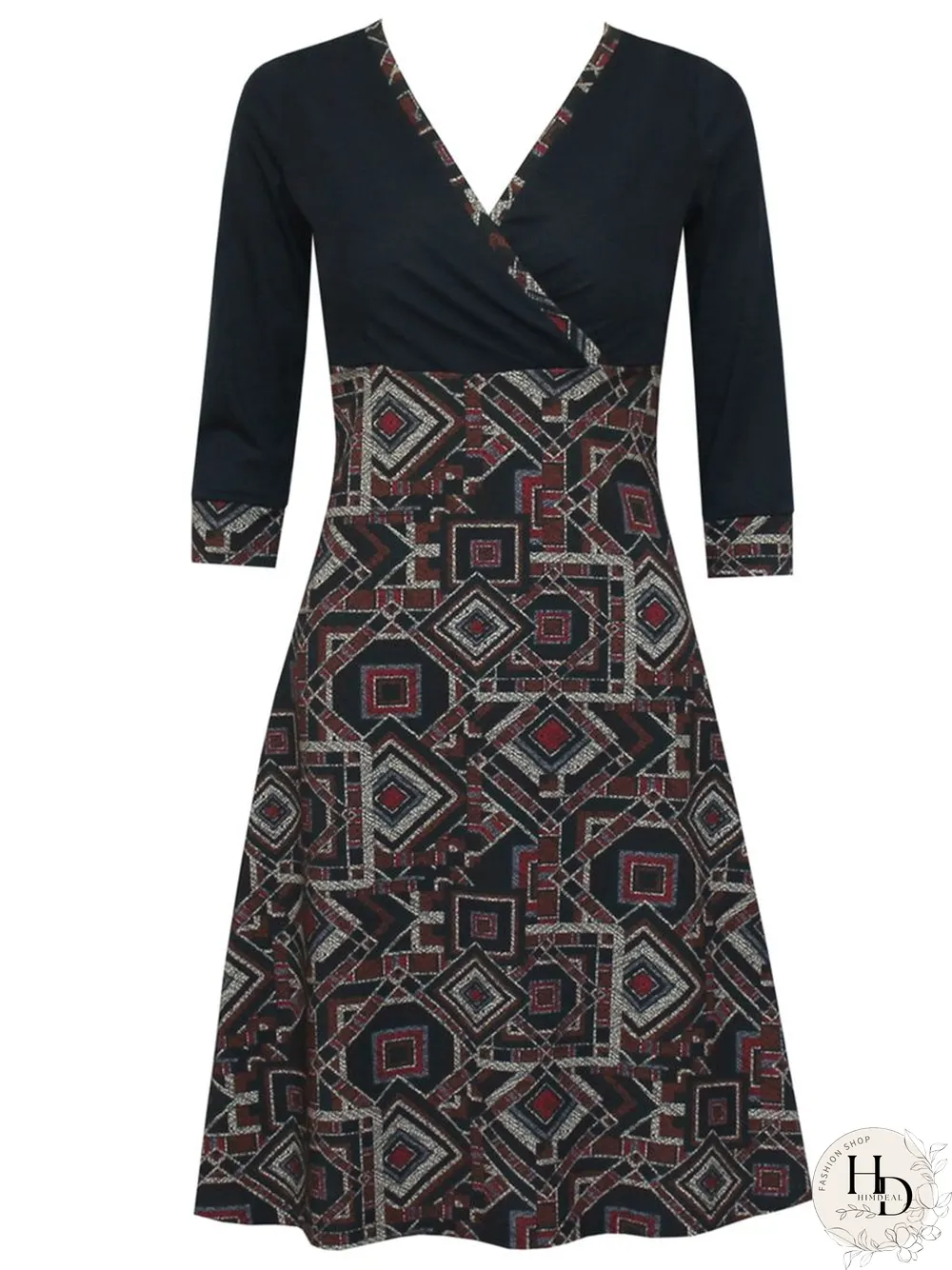 Casual Printed Knitting Dress