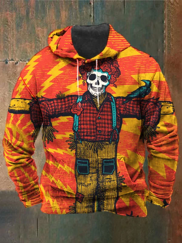 Unisex Skull Print Heavyweight Hoodies