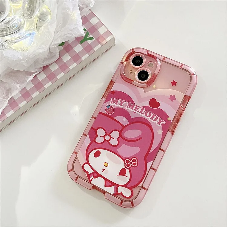 Sanrio My Melody Kuromi Cinnamoroll Pochacco Luminous Phone Case For iPhone 14 Plus 13 12 11 Pro Max XR XS X Glow TPU Cover Capa