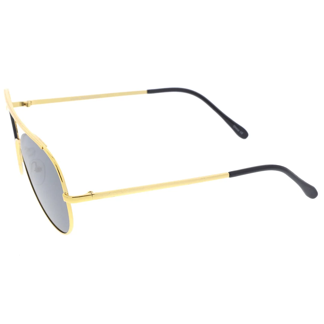 Classic Brow Bar Semi-Rimless Lens Aviator glasses 57mm