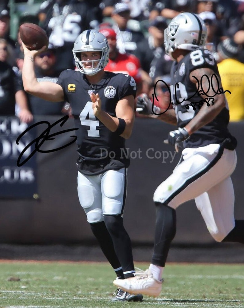 Derek Carr & Darren Waller Signed Photo Poster painting 8X10 rp Autographed Picture Las Vegas Raiders *