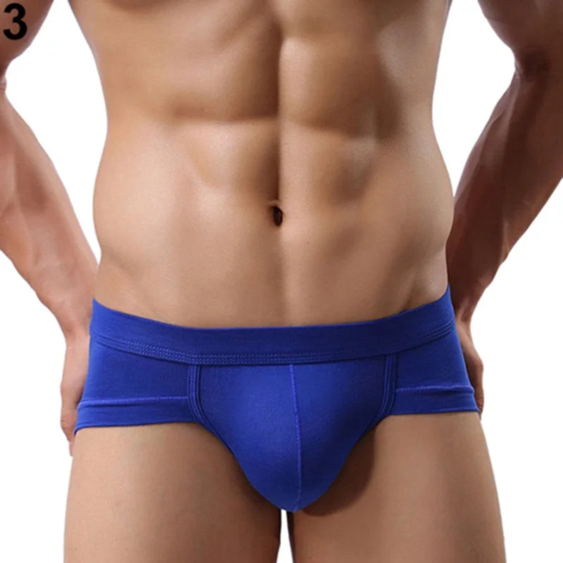 Aonga Fashion Men's  Underwear Simple Solid Color Boxer Briefs Shorts Bulge Pouch Comfy Soft Underpants Trunks Трусы Мужские 2023
