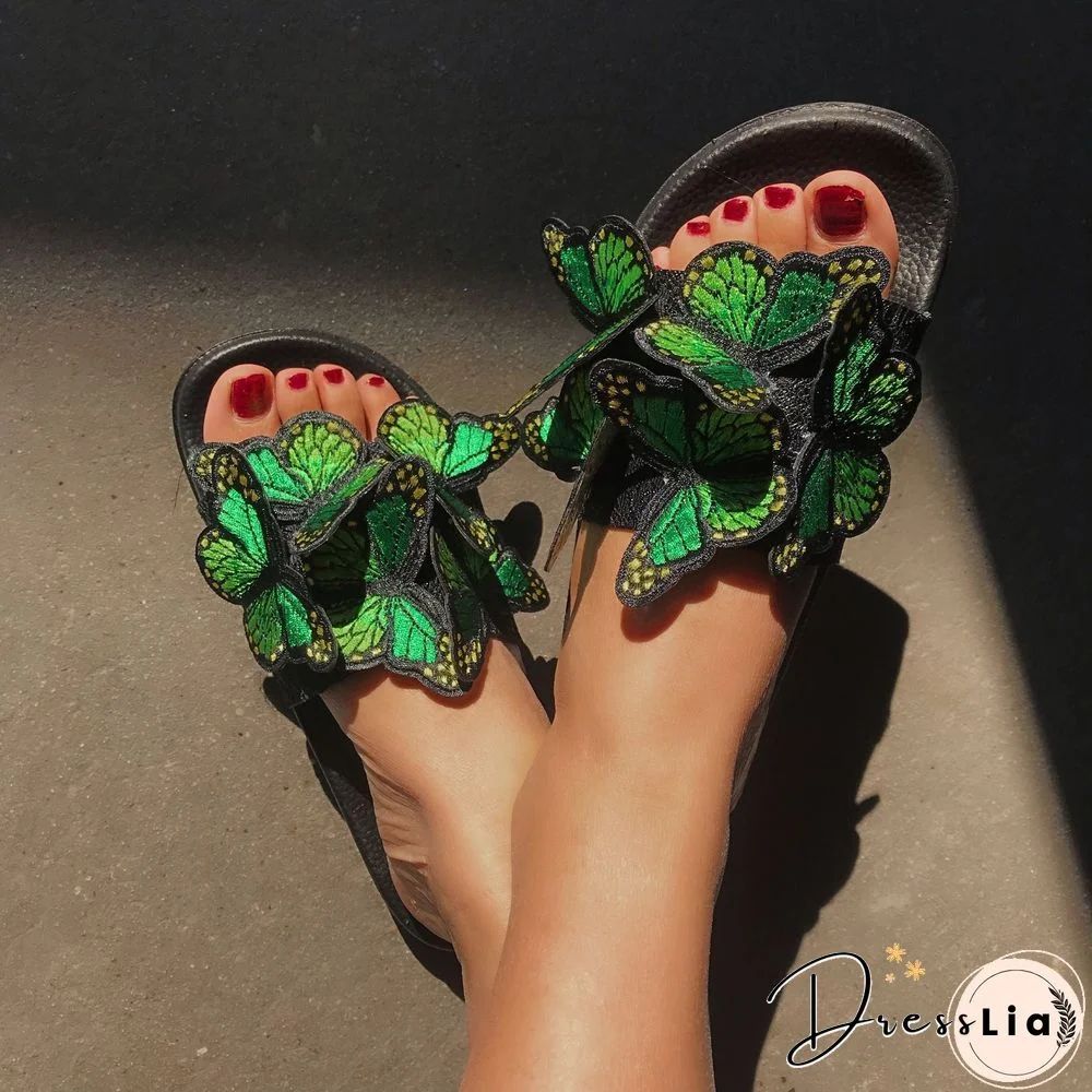 Chic Butterfly Decorated Slipper