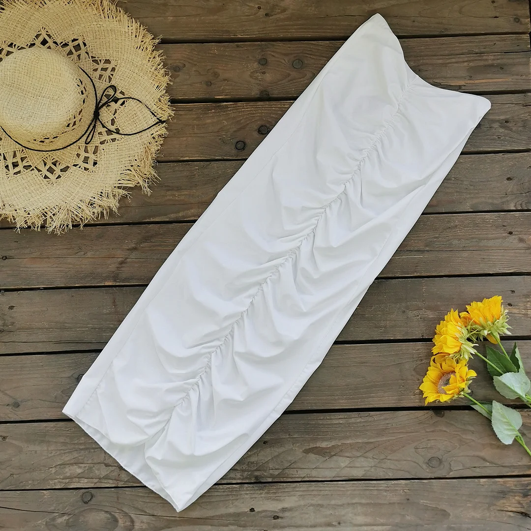 Uveng Pure White One-Piece Swimsuit Half-Dress Shawl Three-Piece Sexy Hollow Swimsuit 2025 New