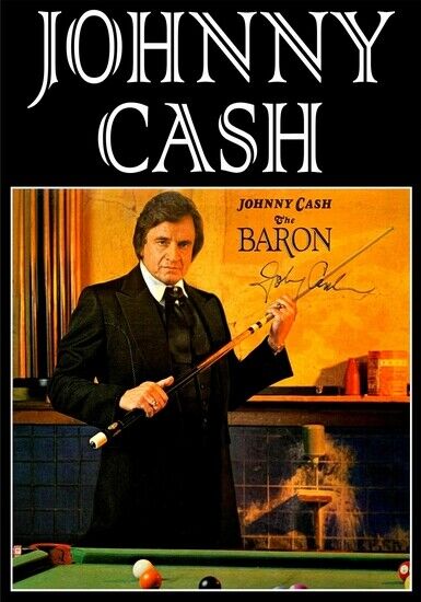JOHNNY CASH - SIGNED LP COVER - THE BARON - Photo Poster painting POSTER INSERT FOR FRAMING