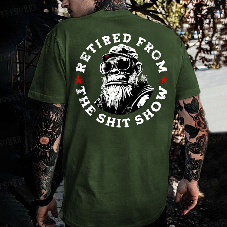 Retired from the Shit Show Monkey T-shirt