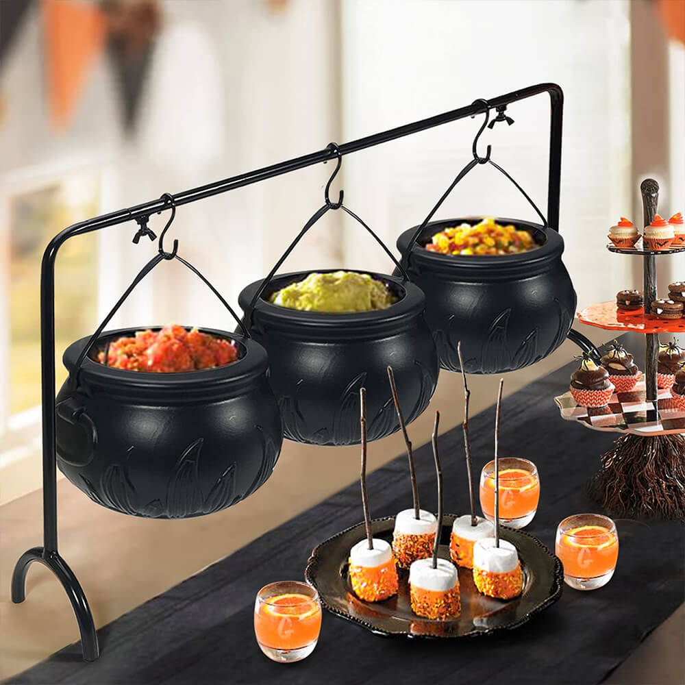 Halloween Black Witch Pot Holder Candy Bucket Ornament