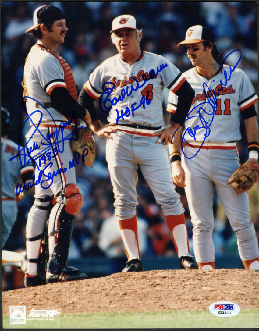 DeCinces Earl Weaver Rick Dempsey SIGNED 8x10 Photo Poster painting Orioles PSA/DNA AUTOGRAPHED