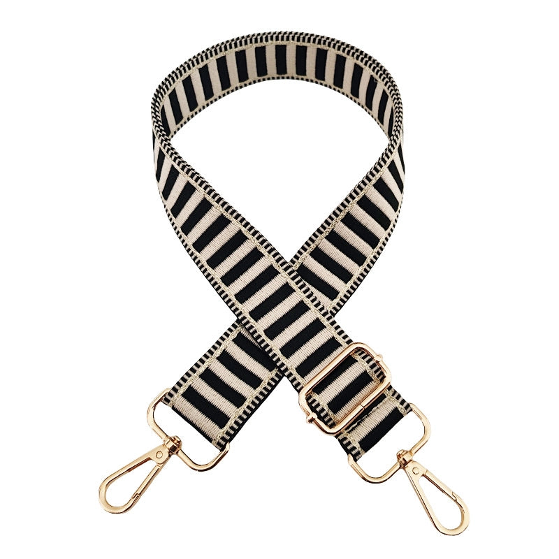 Polyester Cotton Color Block Bag Strap
