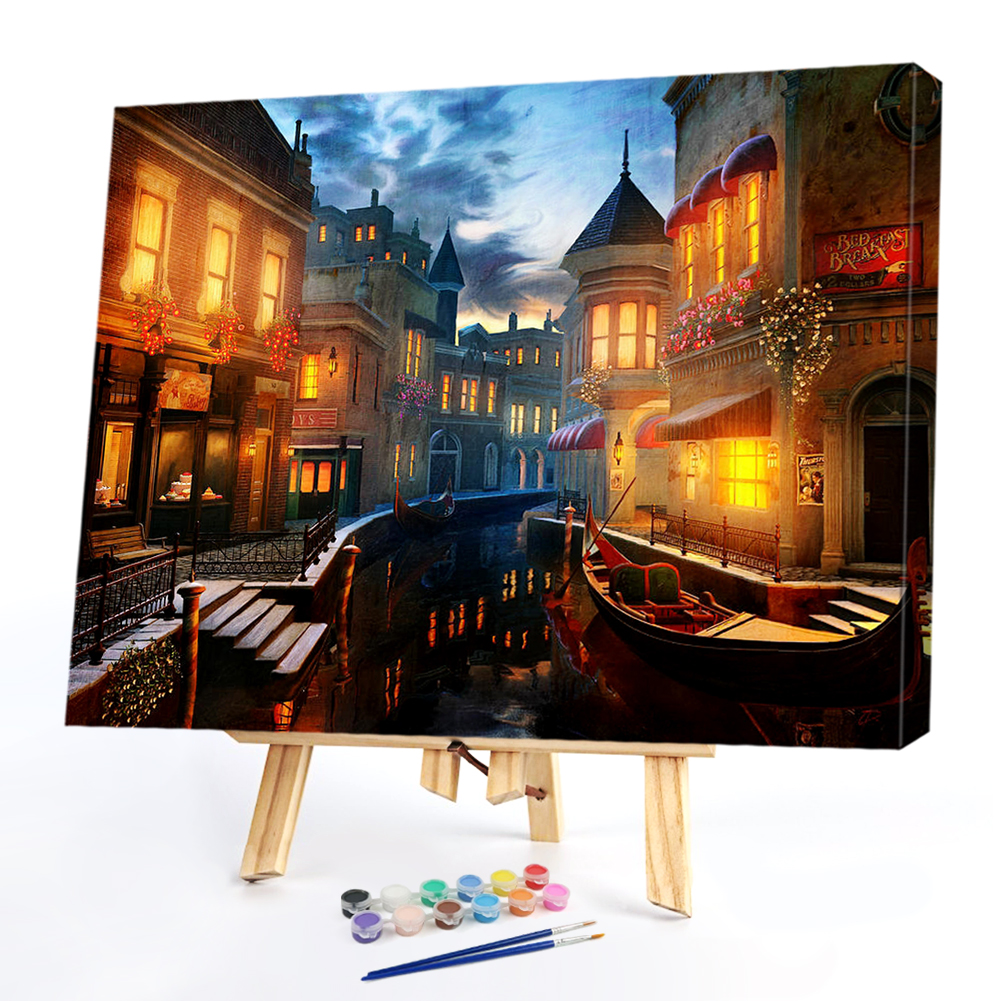 

50*40CM - Paint By Numbers - Venice Night View, 501 Original