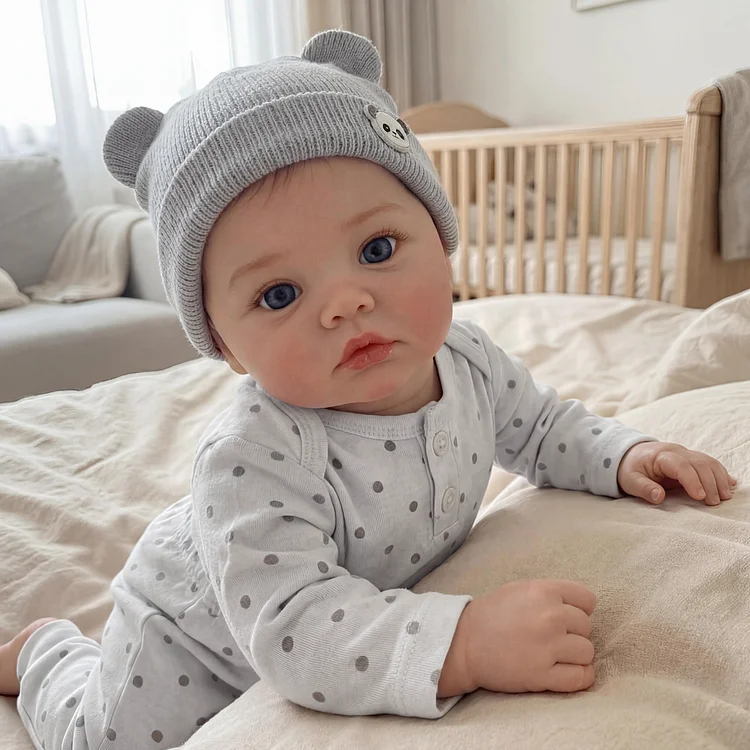 [Pre-Order] 17" Breathing Reborn Baby Dolls with Soft Cloth Body, Sitting and Weighted Body, Baby Body as Gift for Children