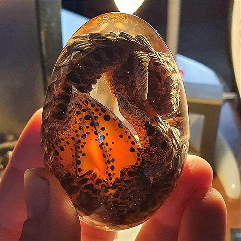 Lava Dragon Egg Ornamental Collection Decor Dinosaur Egg Statue Resin