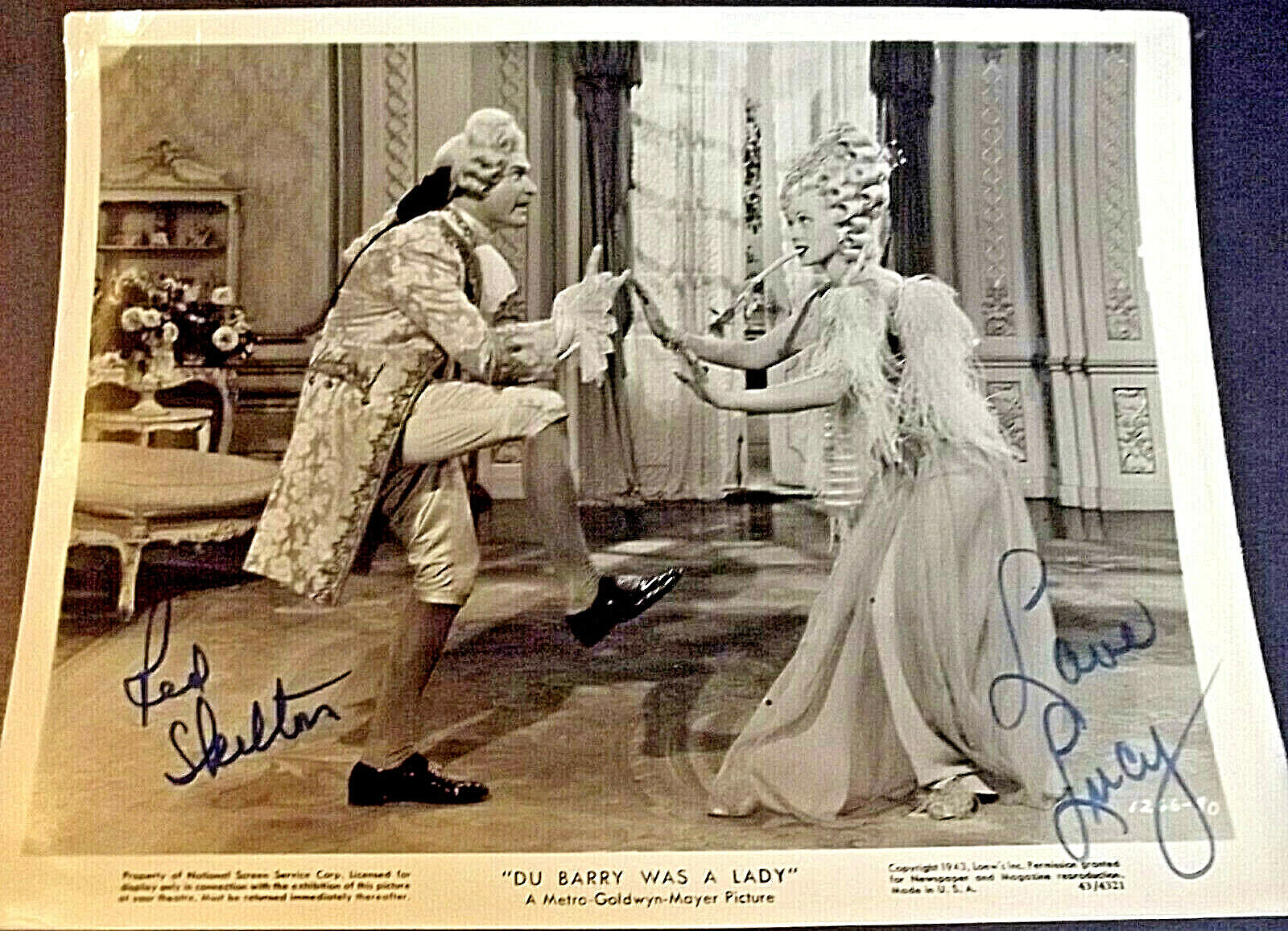 LUCILLE BALL,RED SKELTON (DU BARRY WAS A LADY) ORIGINAL AUTOGRAPH Photo Poster painting *