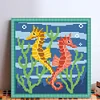 Little Seahorse-9CT Stamped Cross Stitch Bead Embroidery 20*20cm