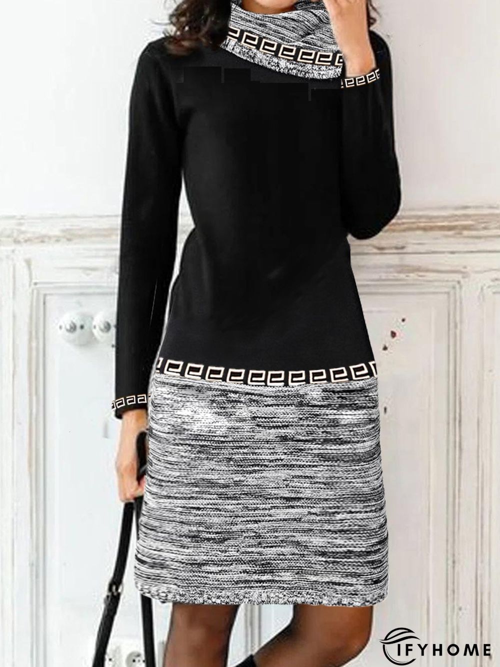 Casual Regular Fit Color Block Spring Daily Dress | IFYHOME