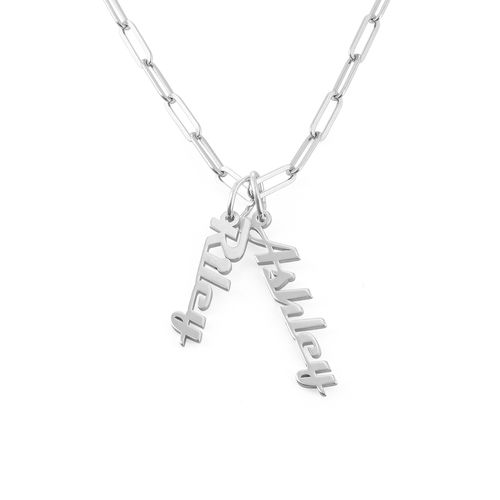 925 Sterling Silber Kettenglied Namen Halskette mit 2 Namen n2 Kettenmachen
