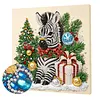 Christmas DIY Special Shape Diamond Painting Pearl Art With Inner Frame Kit 25x25cm(Zebra)