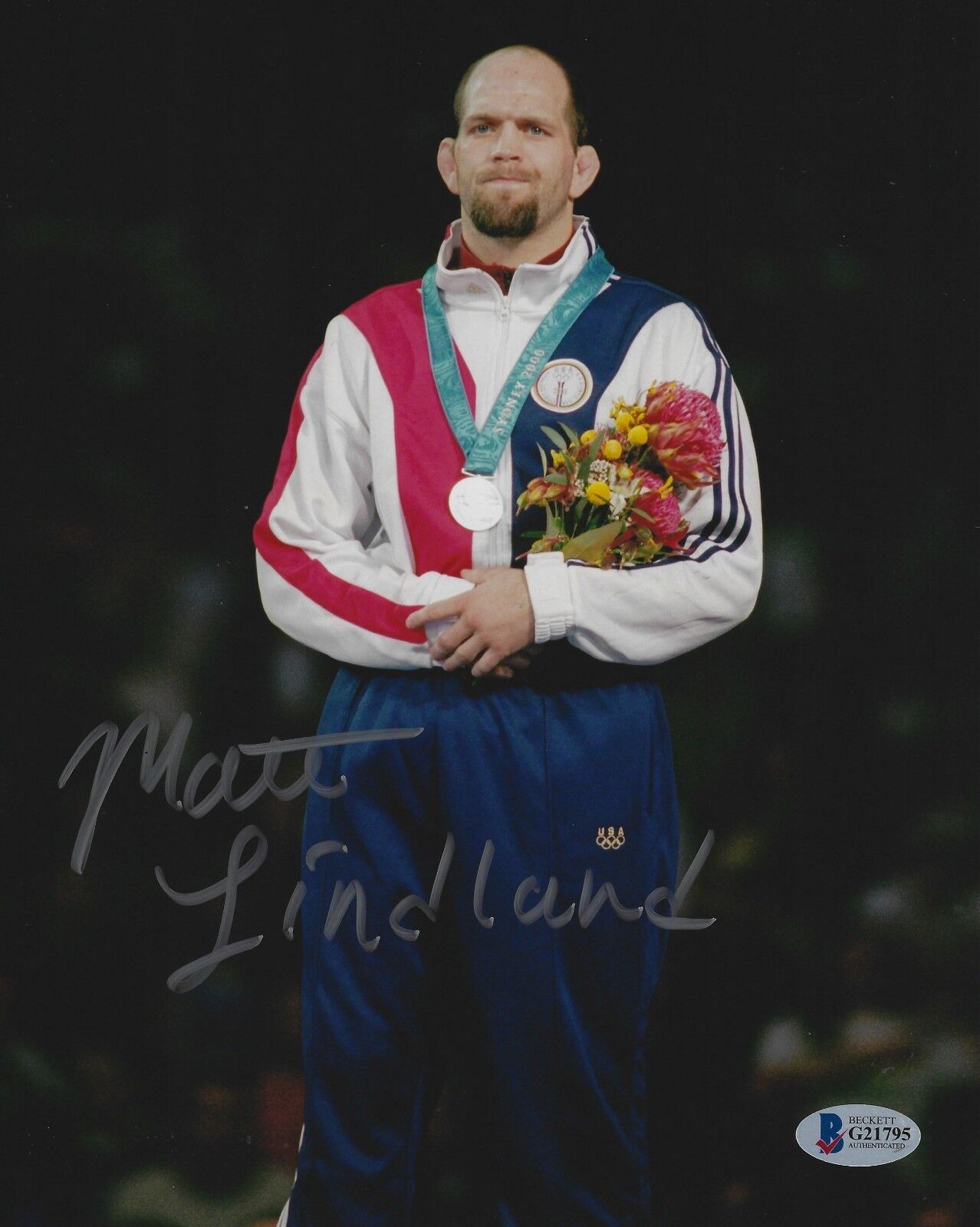 Matt Lindland Signed 8x10 Photo Poster painting BAS Beckett COA UFC USA 2000 Olympic Wrestling