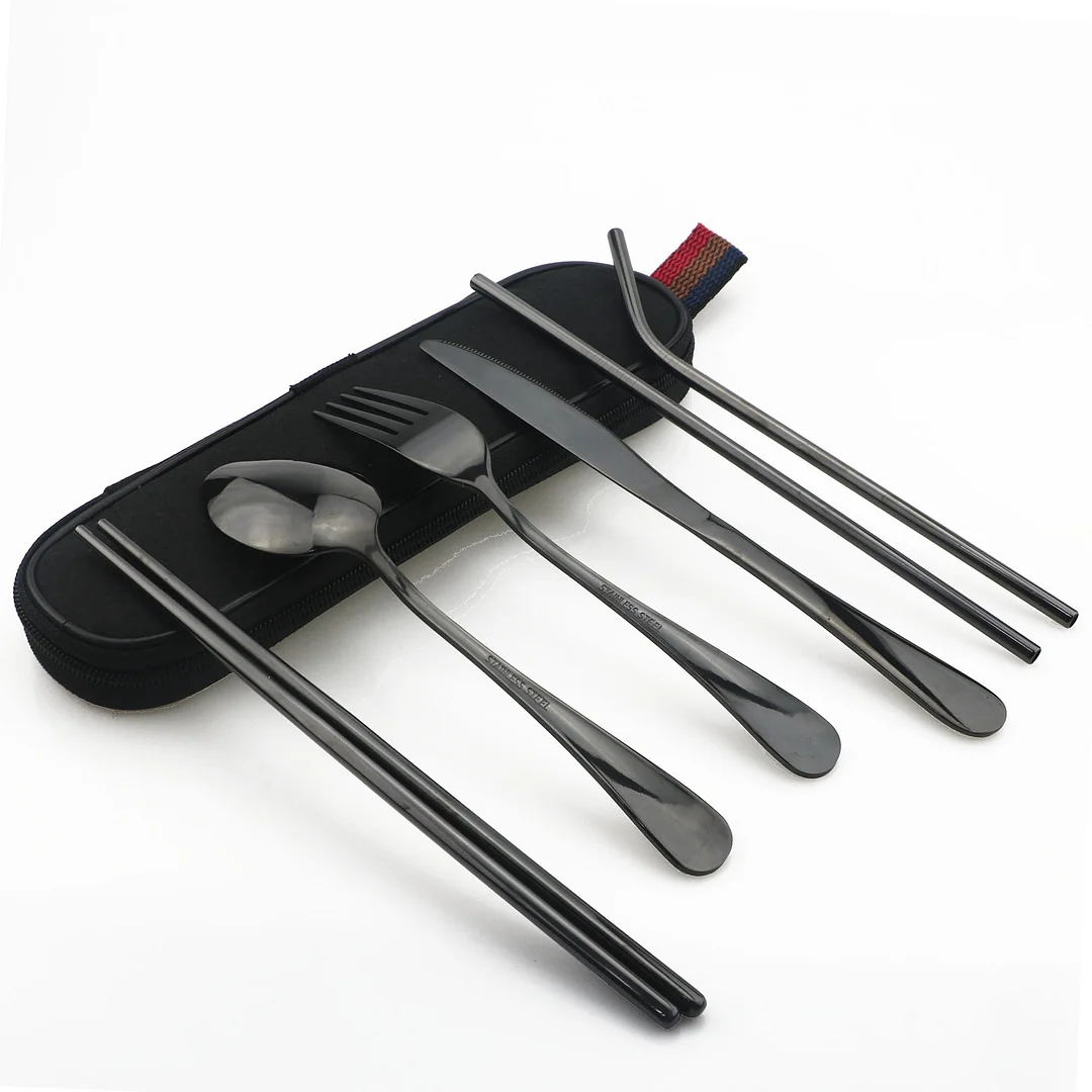 Eco-Friendly Cutlery Set Reusable Flatware with Portable Case