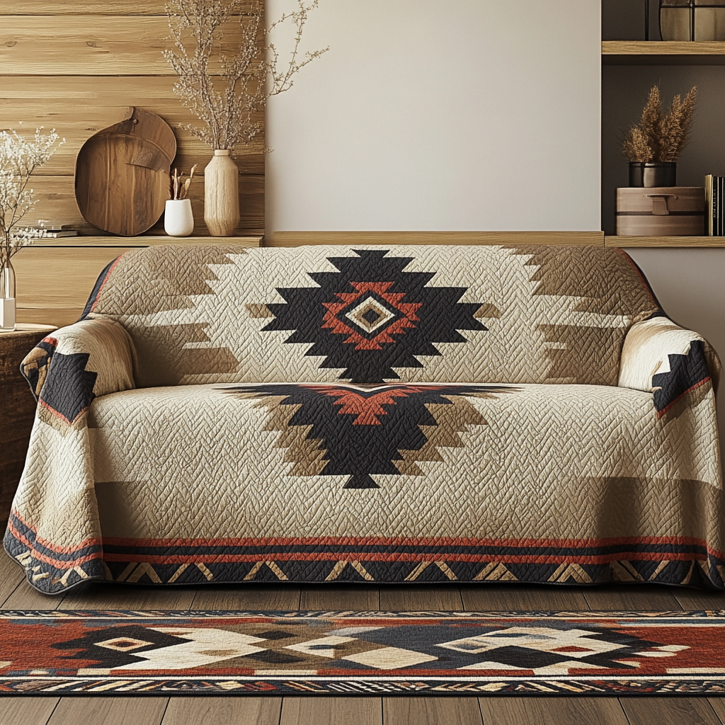 Golden Echo Quilted Sofa Cover NCU0DK10831 everthome